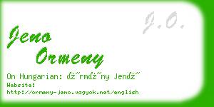 jeno ormeny business card